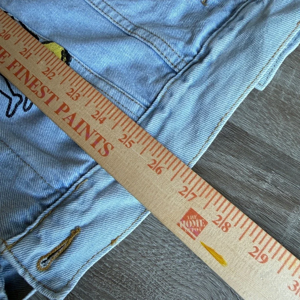 Brooklyn Cloth Mens NYC Graphic Doodle Denim Jacket Light Wash Blue Large